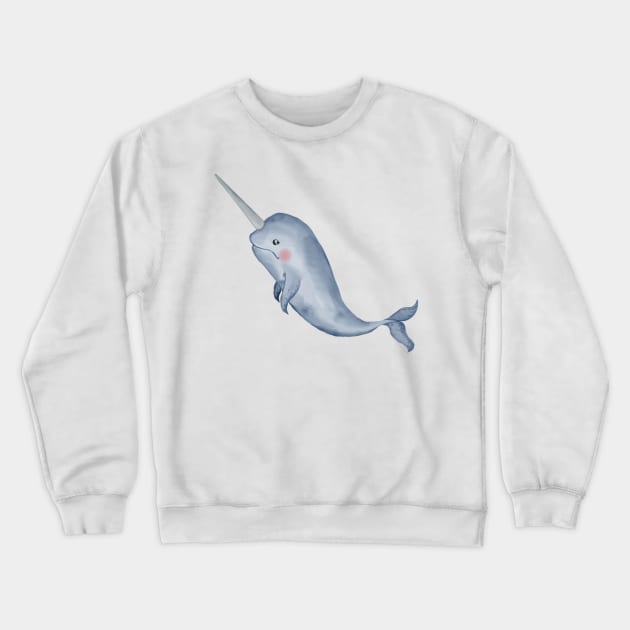 Narwhale Crewneck Sweatshirt by broadwaymae